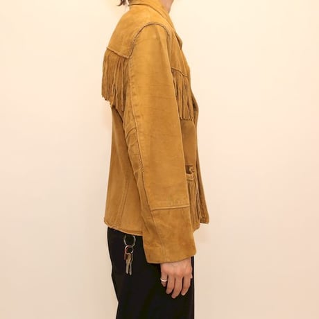 Vintage Nubuck Leather Fringe Jacket
