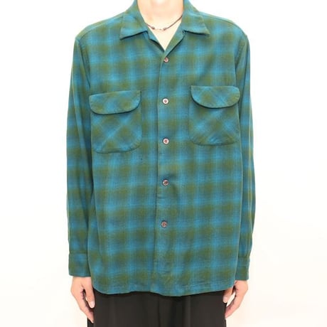 60's Pendleton Open Collared Wool L/S Shirt