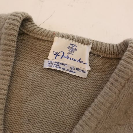 Vintage Mohair Wool V-Neck Knit Sweater