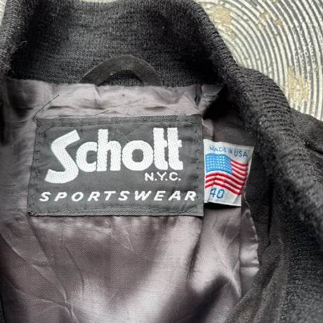Schott Black Suede Jacket MADE IN USA