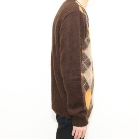 Argyle Pattern Wool Knit Sweater