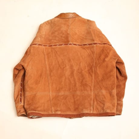 Suede Leather Design Jacket Made in SPAIN Loose Silhouette