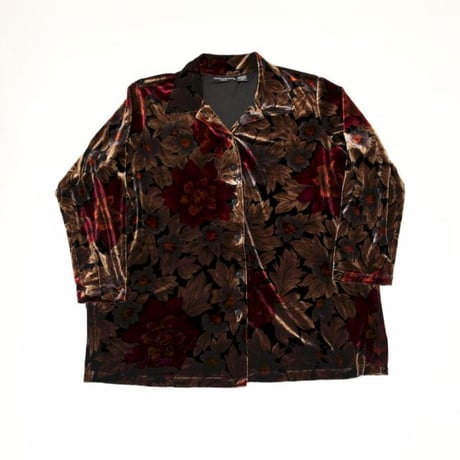 Flower Pattern Velour Shirt