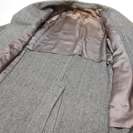 Herringbone Tweed Wool Coat