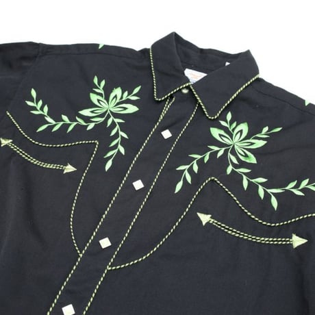 Black Embroidery Western Shirt