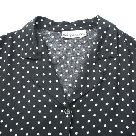 Dot Pattern Open Collar Rayon S/S Shirt