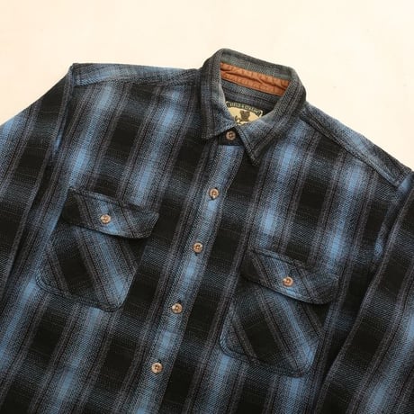 90s Cotton Flannel Ombre Plaid Shirt