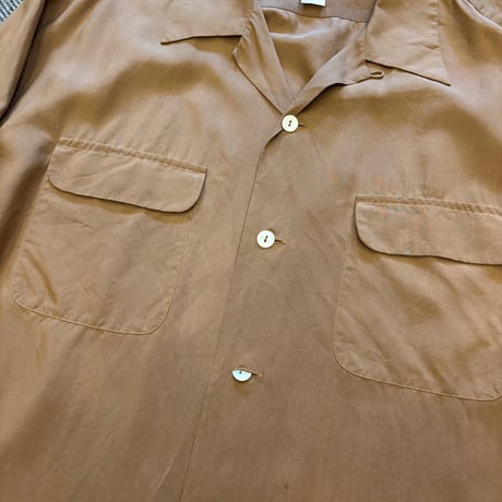Open Collar Silk L/S Shirt