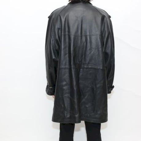 Black Leather Trench Coat