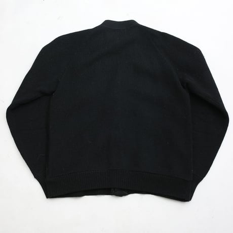 Vintage Wool × Suede Leather Checkerboard Design Cardigan