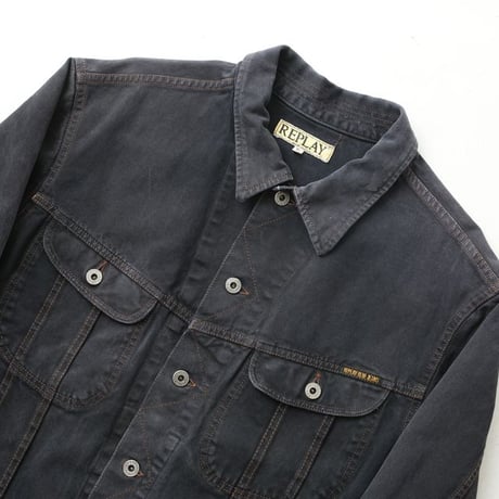 Garment Dye Black Denim Jacket  MADE IN ITALY