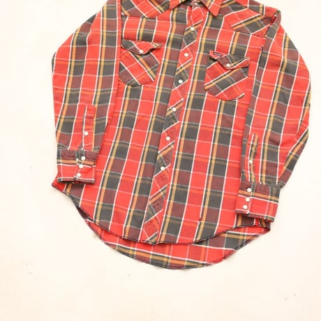 80s Wrangler Heavy Flannel Western Shirt