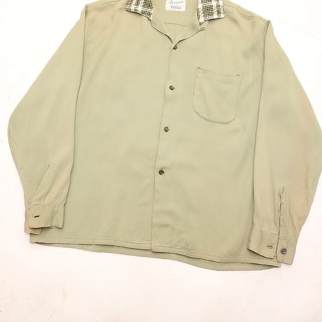 60s Campus Open Collar Rayon Shirt