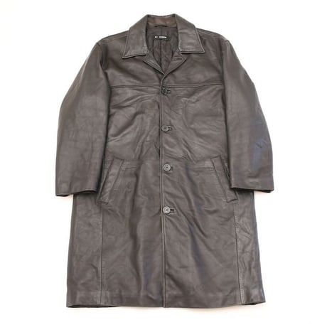 Black Leather Coat Loose Silhouette