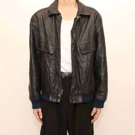 A-2 Type Black Leather Jacket