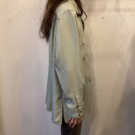 Open Collar Silk L/S Shirt