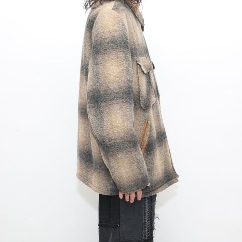 80s Fox Knapp Checked Wool Boa Jacket | Strato