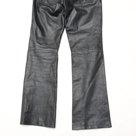 Black Leather Flared Pants
