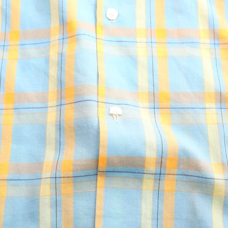70's Open Collared Plaid Shirt