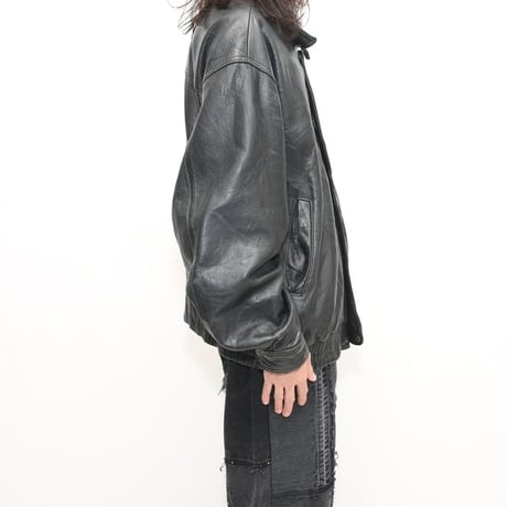 Black Leather Jacket Loose Silhouette