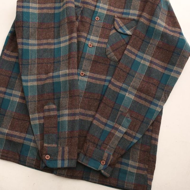 トップス 70s Pendleton Plaid Loop Collar Shirts M 60s/70s Pendleton Loop Collar Flannel Board Shirt- SELECT SHIRT