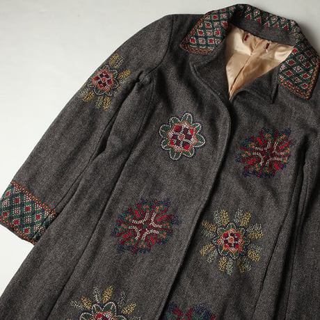 Embroidery Wool Coat