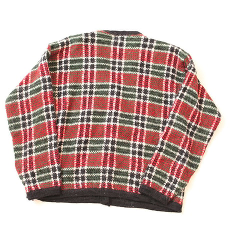 Mohair Check Knit Cardigan  