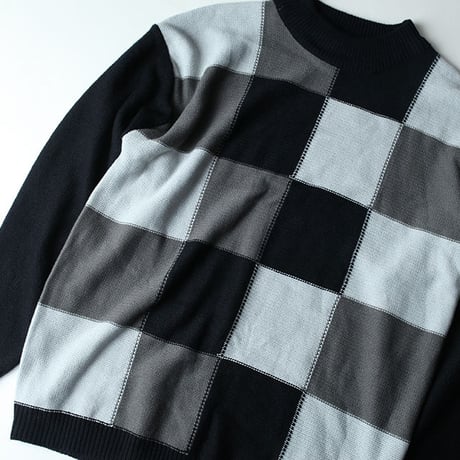 ブロックチェック ニット Design Sweater