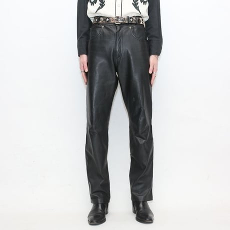 Euro Vintage Black Leather Pants