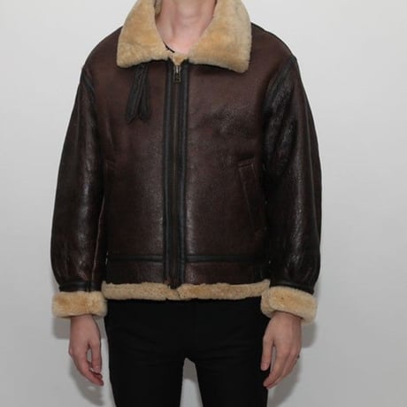 Vintage B-3 Mouton Leather Jacket ダメージ