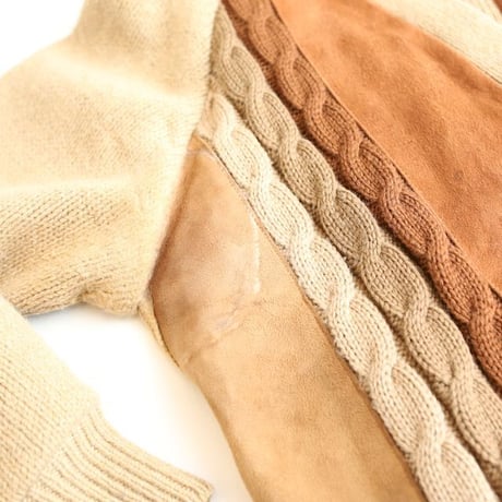 60's Brent Nubuck × Wool Knit Cardigan