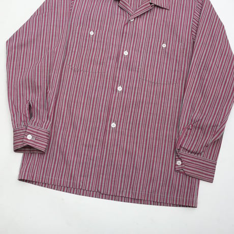 Open Collar Stripe Shirt
