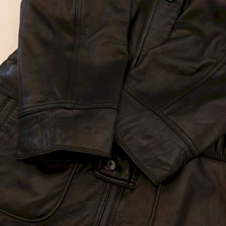 Next Stage Casual Black Leather Coat