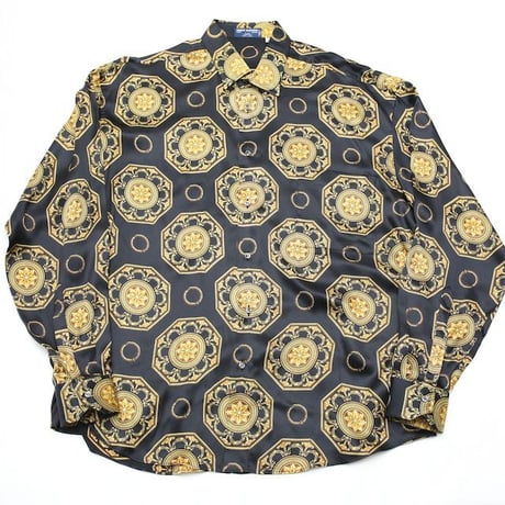 Baroque Pattern Silk L/S Shirt Made In Italy