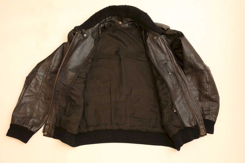 All Black G-1 Type Flight Leather Jacket | Strato