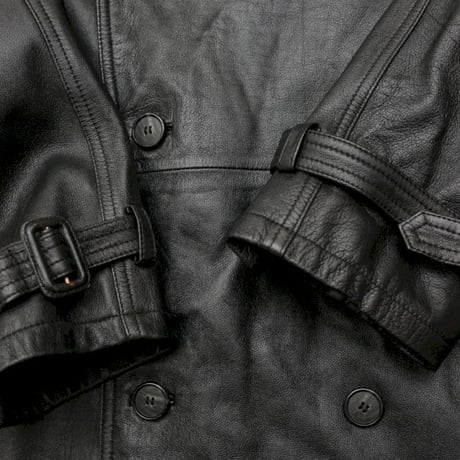 Black Leather Trench Coat