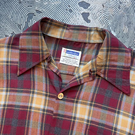 60-70s "Golden Key" Rayon Loop Shirt