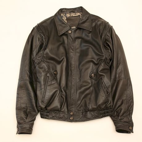 Euro Vintage Black Lamb Leather Jacket Loose Silhouette