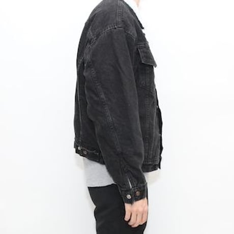 90's Levi's 3rd Type Black Denim Boa Jacket