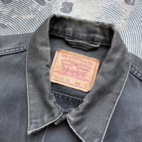 90s Levi's 70503 Super Black Denim Jacket  MADE IN TUNISIA