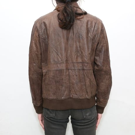 Brown Rib Leather Jacket