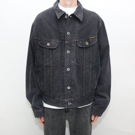 Garment Dye Black Denim Jacket  MADE IN ITALY