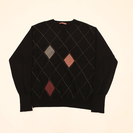 Cashmere Argyle Pattern Sweater