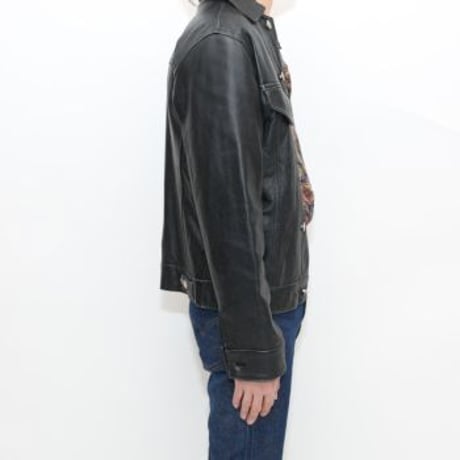 Black Leather Tracker Jacket