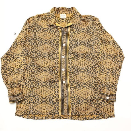 Geometric Pattern Silk L/S Shirt
