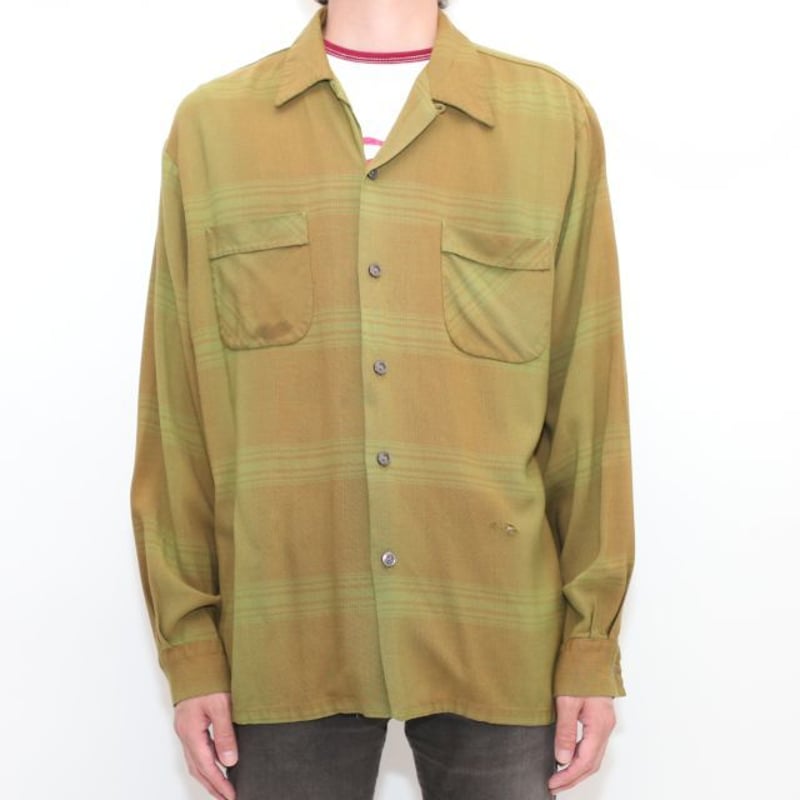 50s 60s sportsman レーヨン ギャバジンシャツ 50s Sportsman Rayon L/S Shirt | Strato