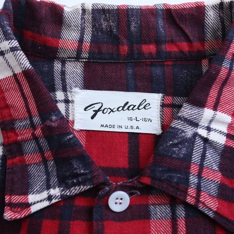 60's Foxdale Printed Plaid Flannel Shirt
