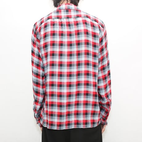 70's Rayon Plaid L/S Shirt