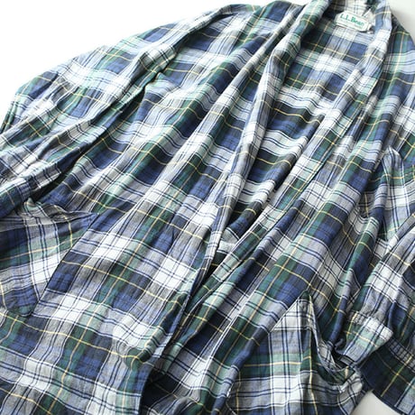 L L Bean Cotton Check Gown チェックガウン