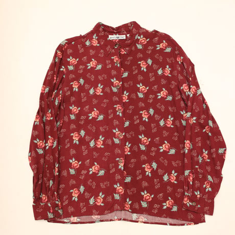 Flower Pattern Rayon L/S Shirt